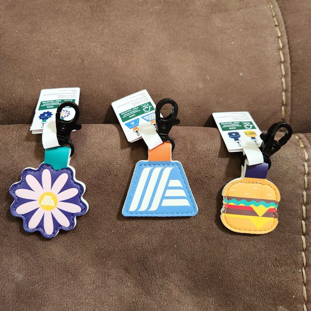 3 New Aldi Keychain Quarter Holder Keeper Pink Daisy, Aldi Symbol & Cheeseburger